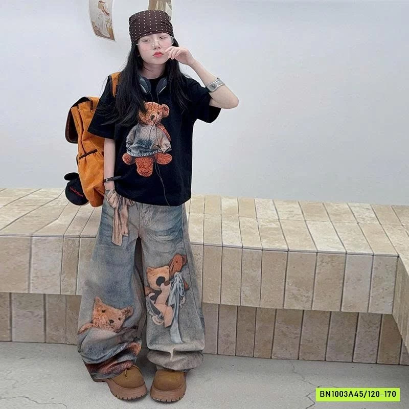 SÉT ÁO PHÔNG MIX JEANS GẤU