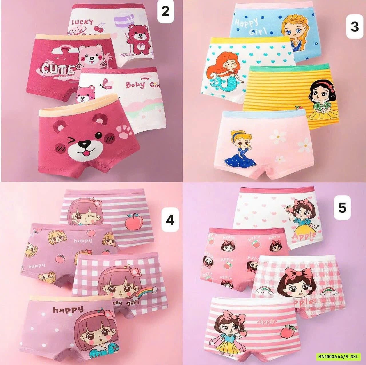 SET 4 CHIP ĐÙI BÉ GÁI BẢNG MÀU MỚI