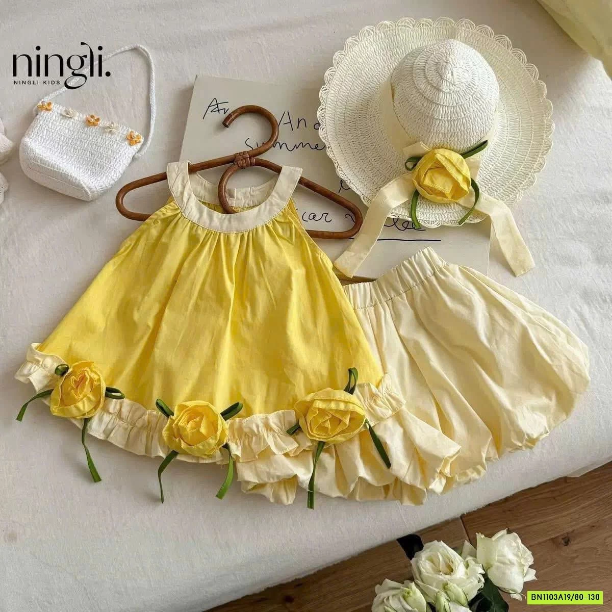 SÉT VÁY BÍ VÀNG CỔ YẾM NINGLI