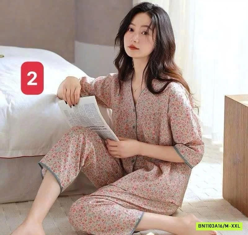 BỘ MẶC NHÀ HOẠ TIẾT CHO NỮ