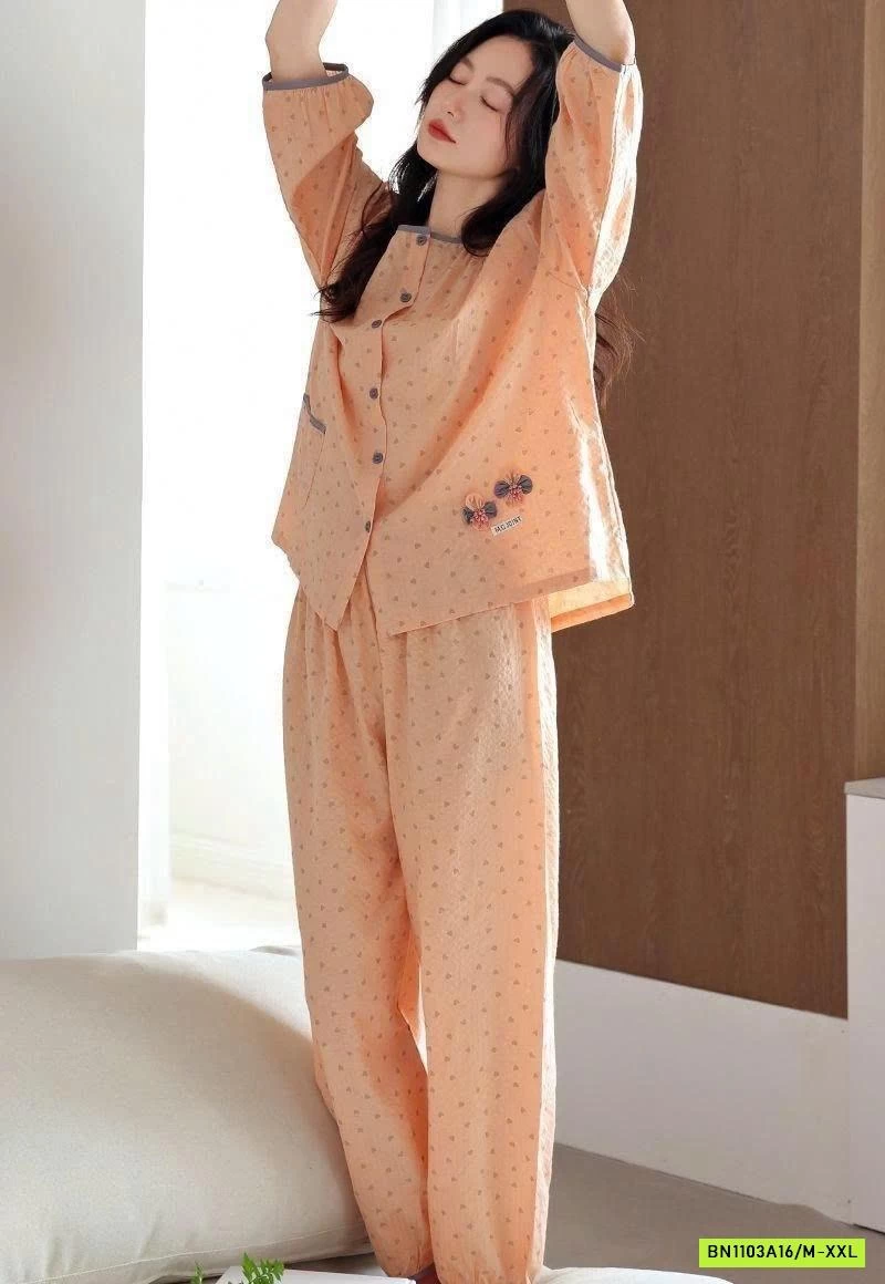 BỘ MẶC NHÀ HOẠ TIẾT CHO NỮ