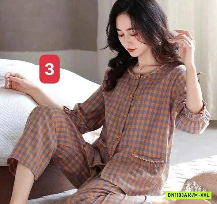 BỘ MẶC NHÀ HOẠ TIẾT CHO NỮ