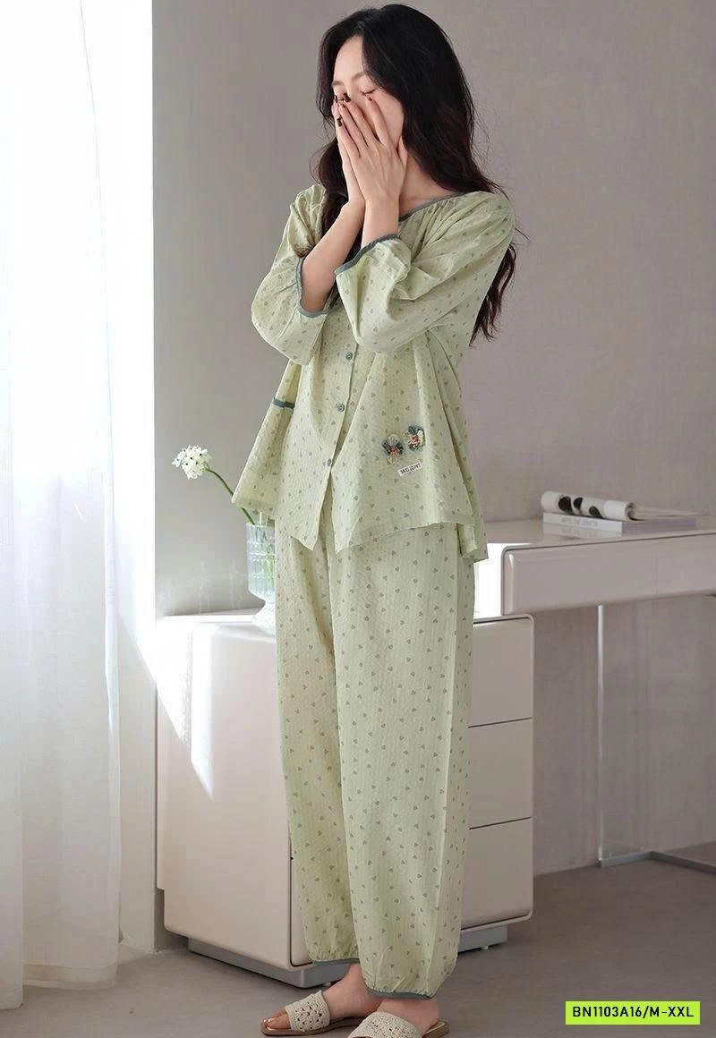 BỘ MẶC NHÀ HOẠ TIẾT CHO NỮ