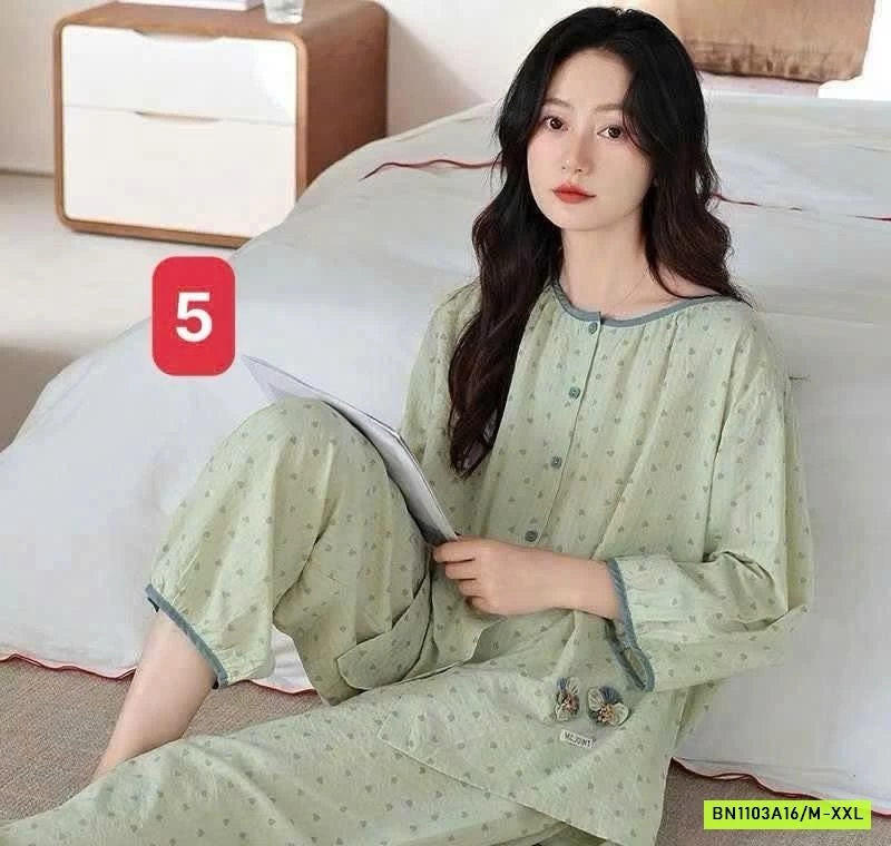 BỘ MẶC NHÀ HOẠ TIẾT CHO NỮ