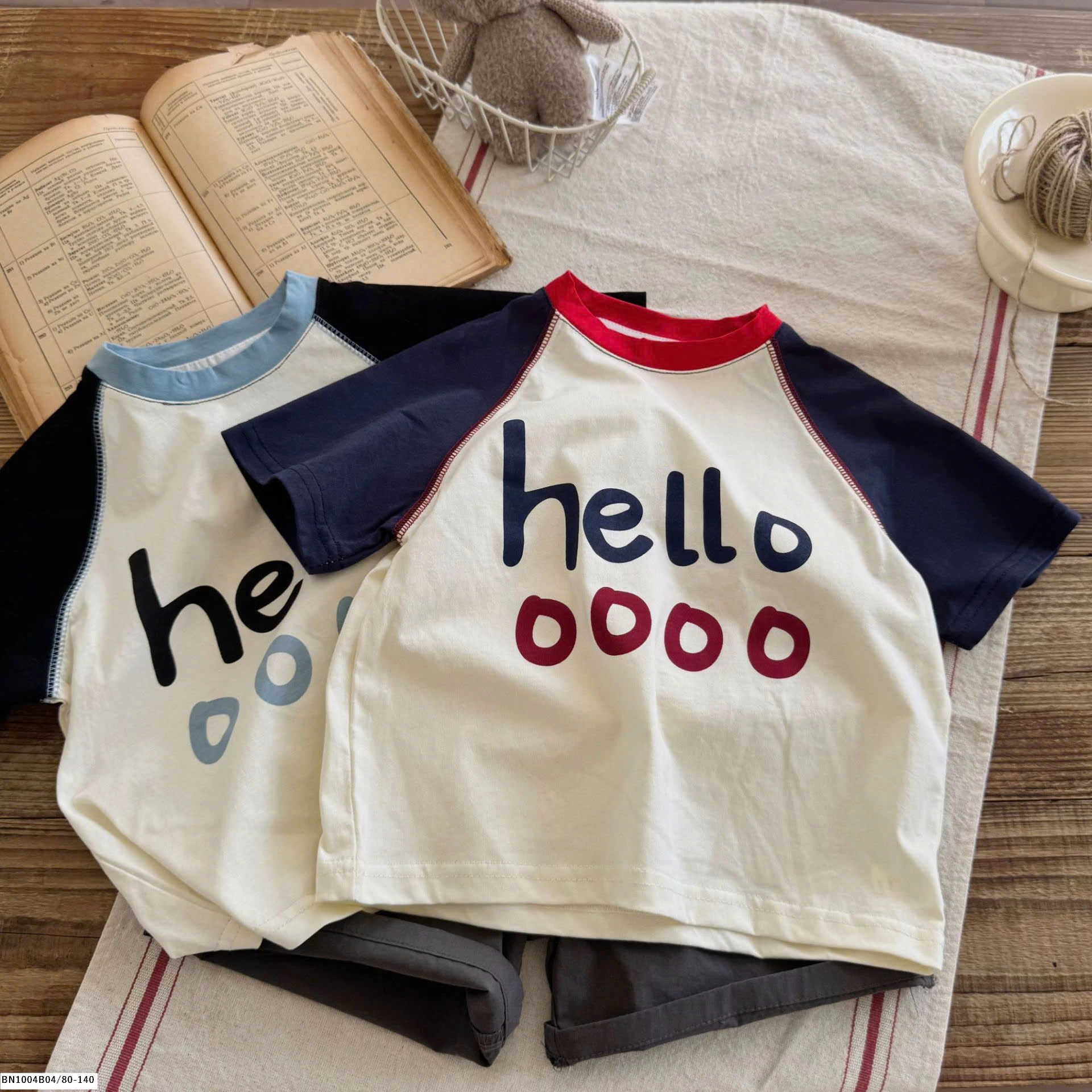 ÁO THUN HELLO PHỐI MÀU TAY