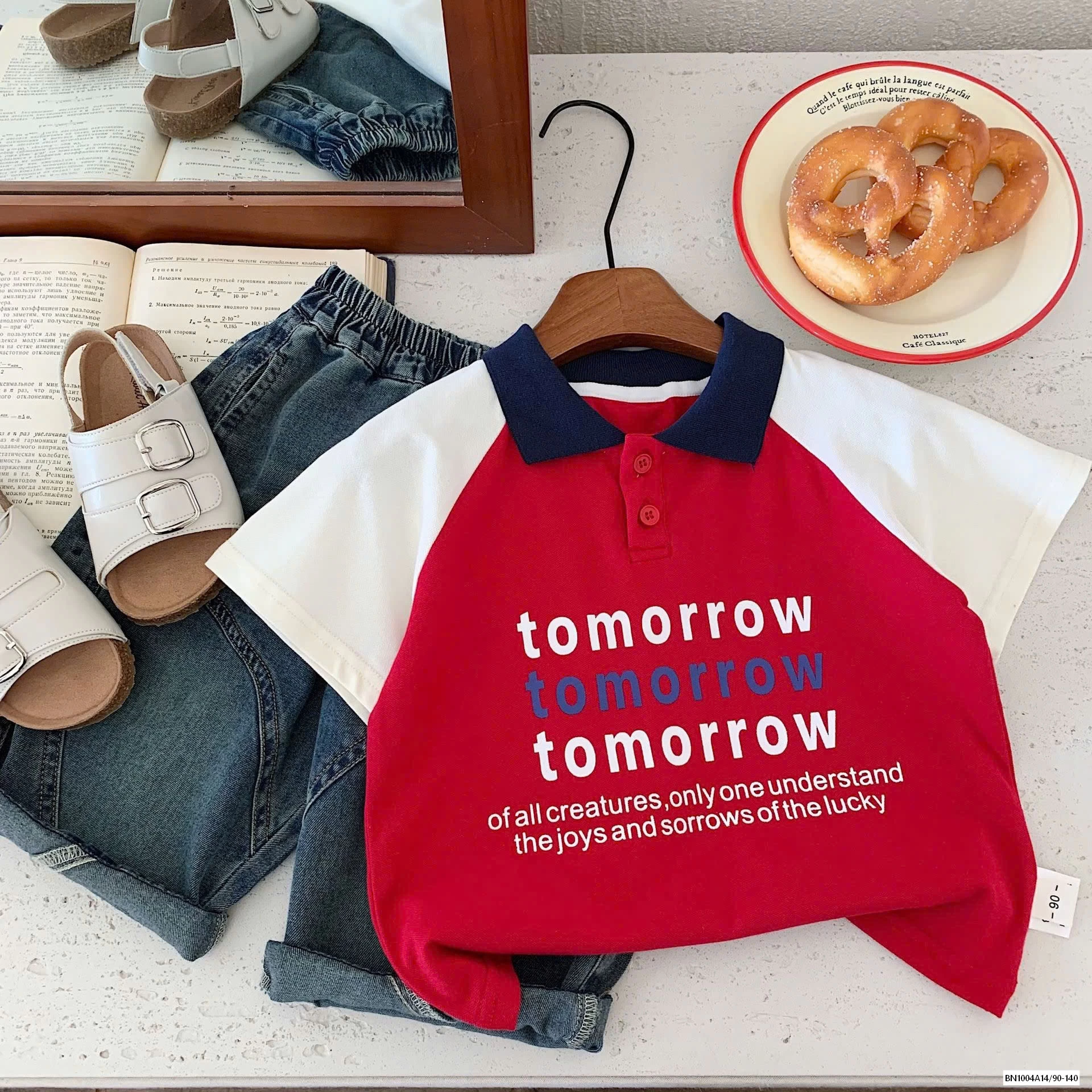 POLO ĐỎ PHỐI MÀU TAY