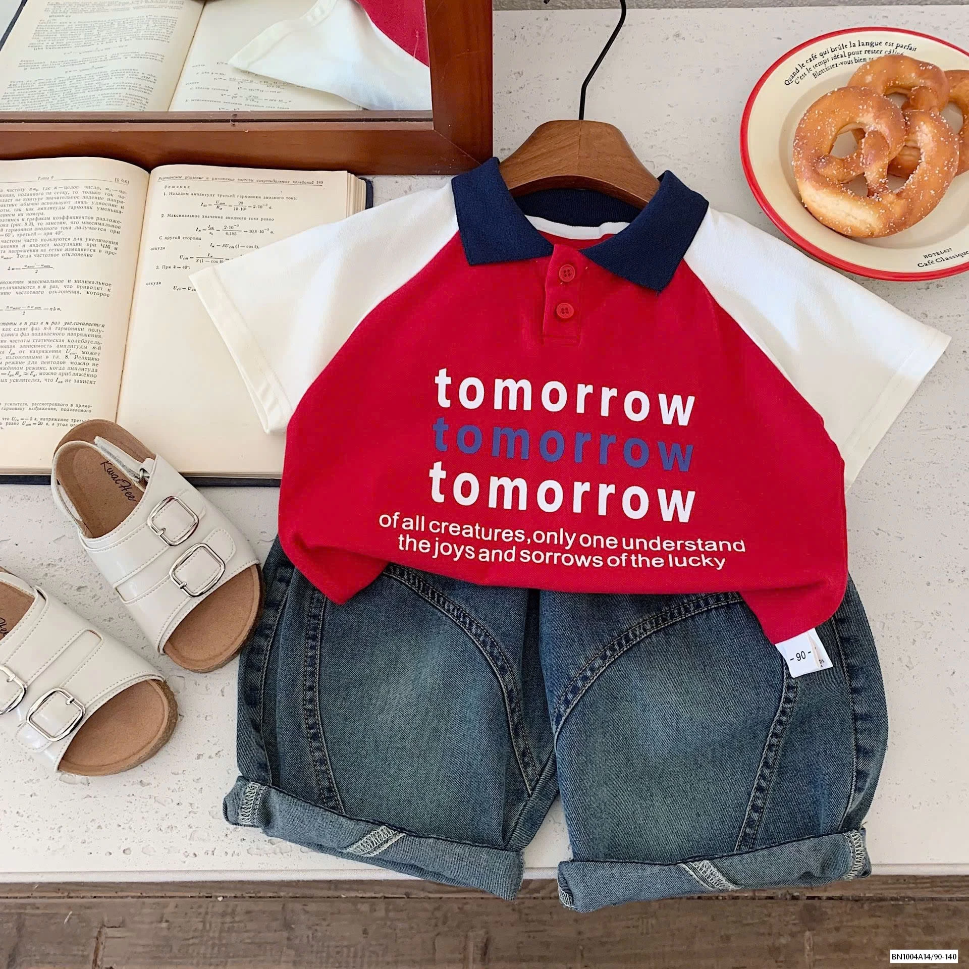 POLO ĐỎ PHỐI MÀU TAY