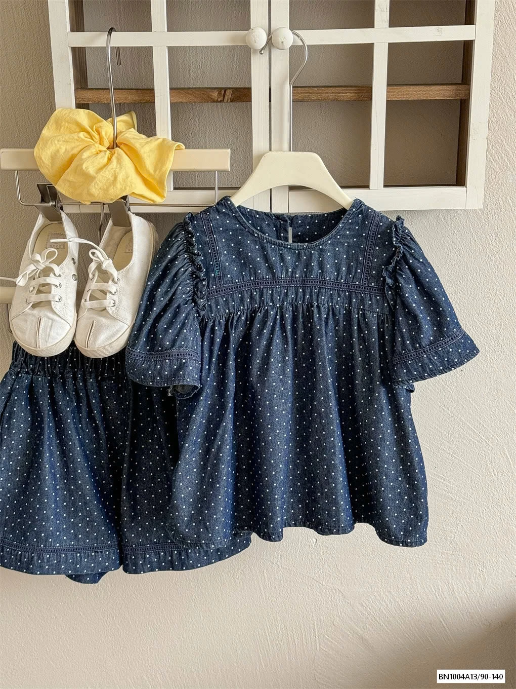 SÉT JEANS CHẤM BI KUTE