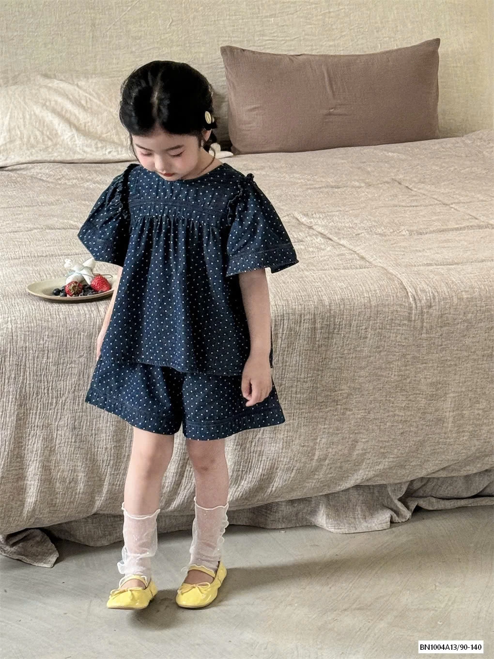 SÉT JEANS CHẤM BI KUTE