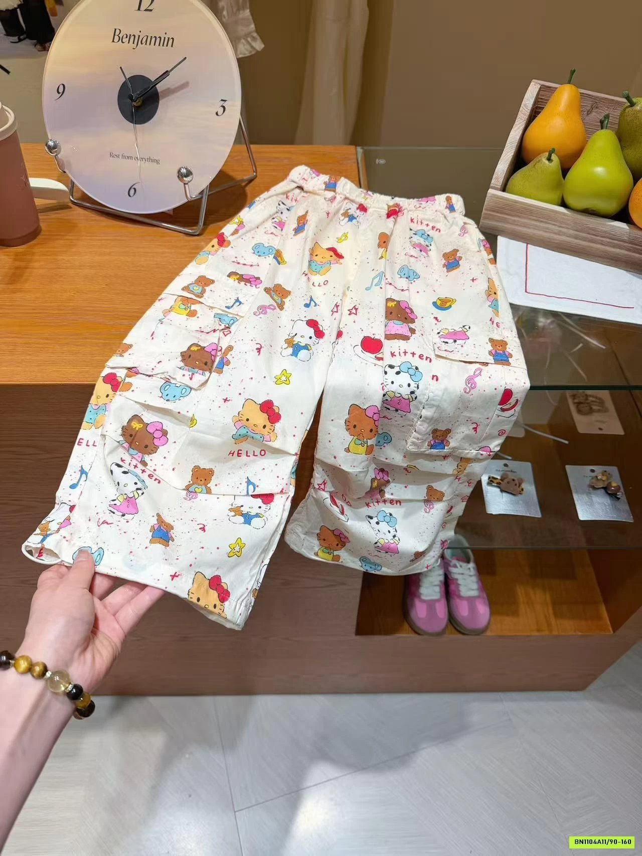 CARDIGAN HỒNG MIX QUẦN KITTY NGỘ NGHĨNH