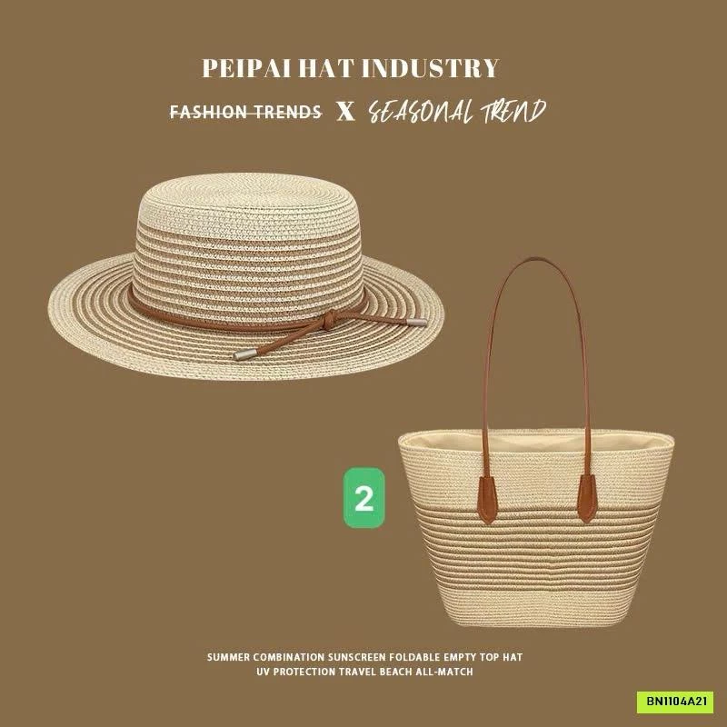 SET MŨ TÚI ĐI BIỂN TIỆN LỢI CHO NỮ