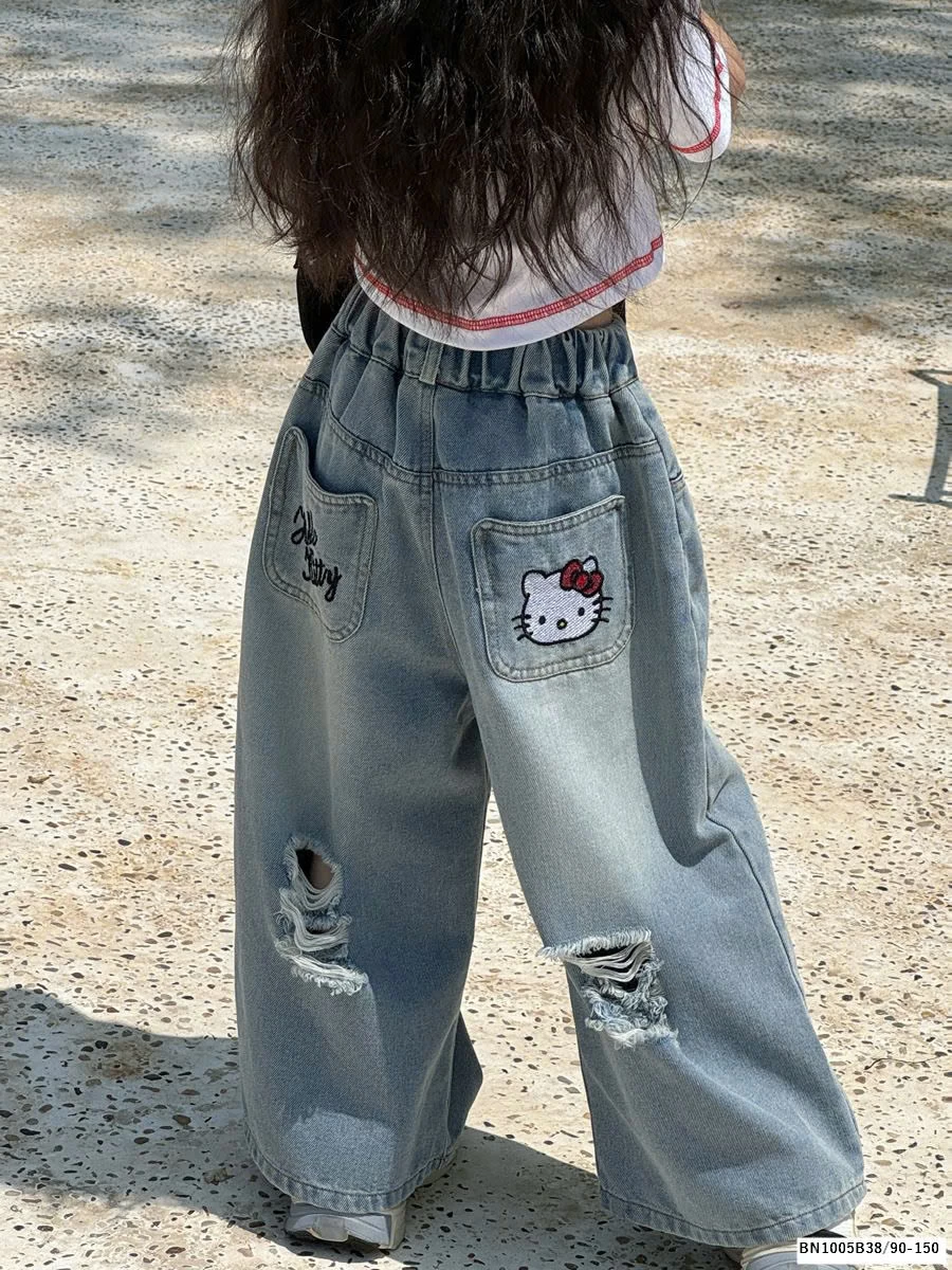 QUẦN JEAN SUÔNG HELLO KITTY