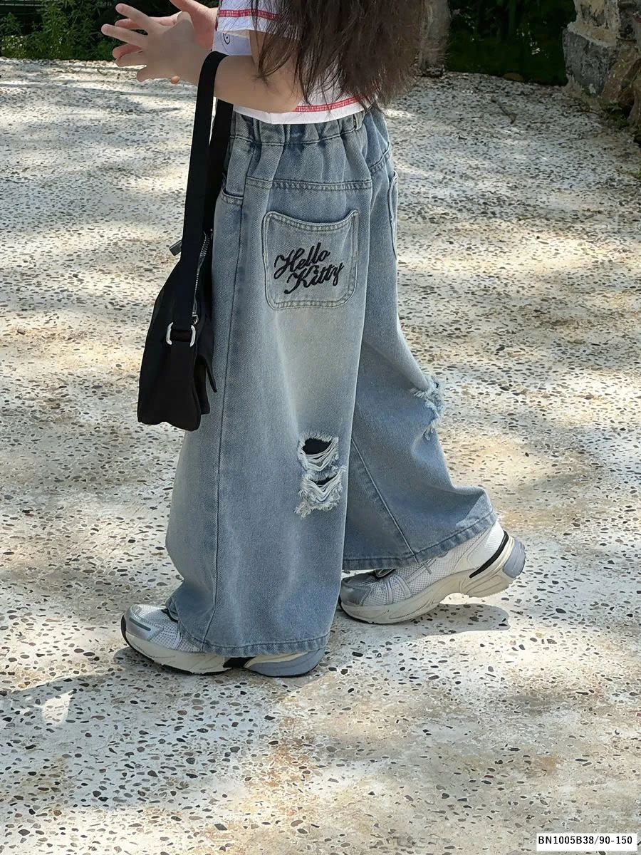 QUẦN JEAN SUÔNG HELLO KITTY