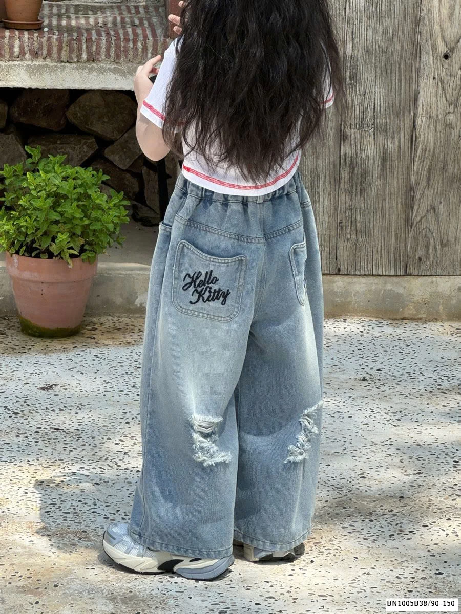 QUẦN JEAN SUÔNG HELLO KITTY