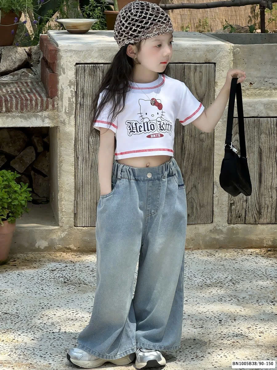 QUẦN JEAN SUÔNG HELLO KITTY