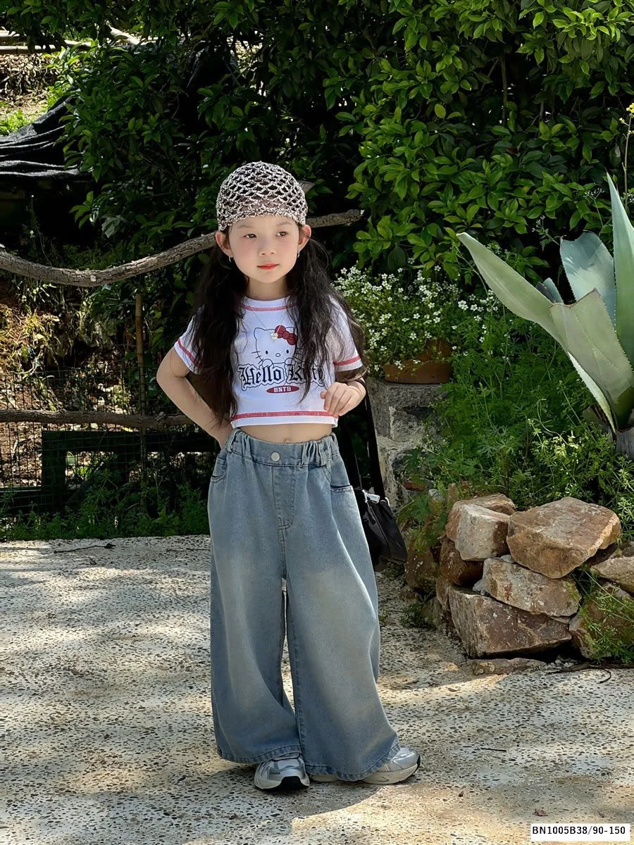 QUẦN JEAN SUÔNG HELLO KITTY