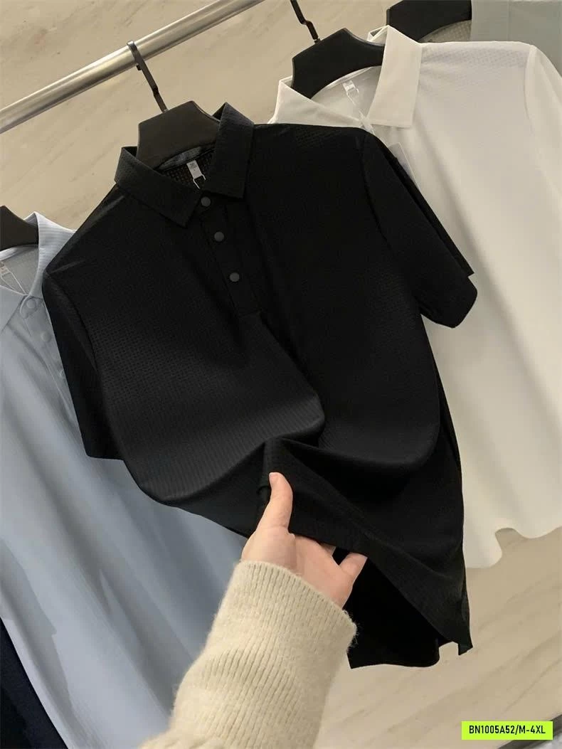 POLO BĂNG LỤA KO ĐƯỜNG MAY NAM