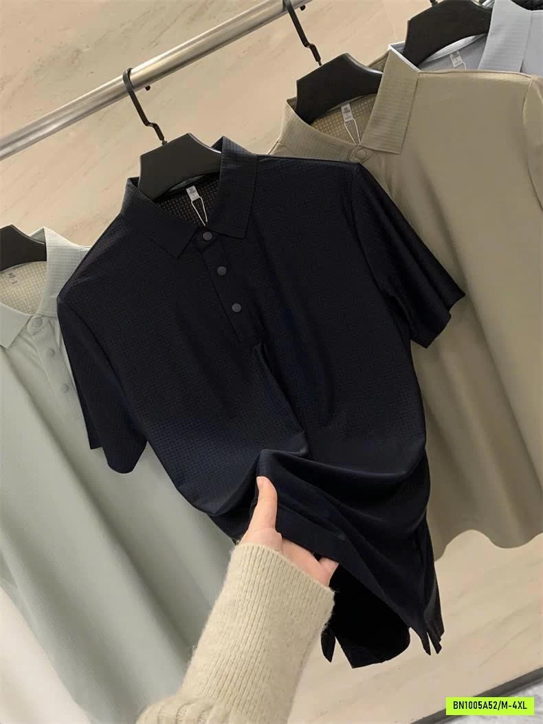 POLO BĂNG LỤA KO ĐƯỜNG MAY NAM