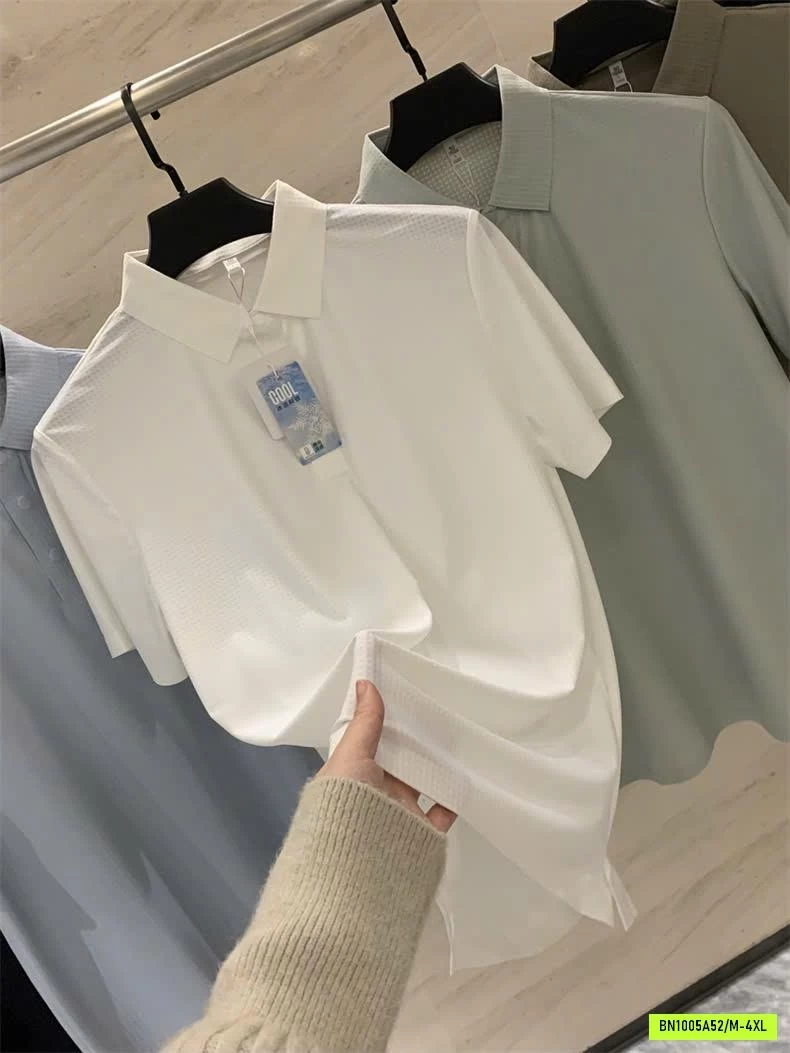 POLO BĂNG LỤA KO ĐƯỜNG MAY NAM