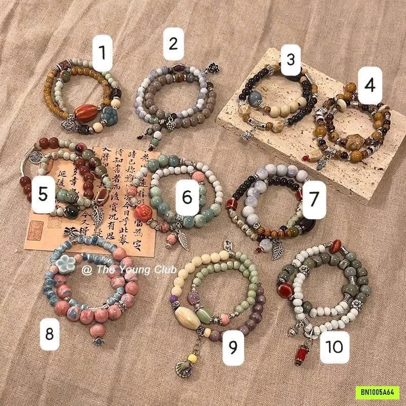 VÒNG TAY GỐM SỨ PHONG CÁCH VINTAGE