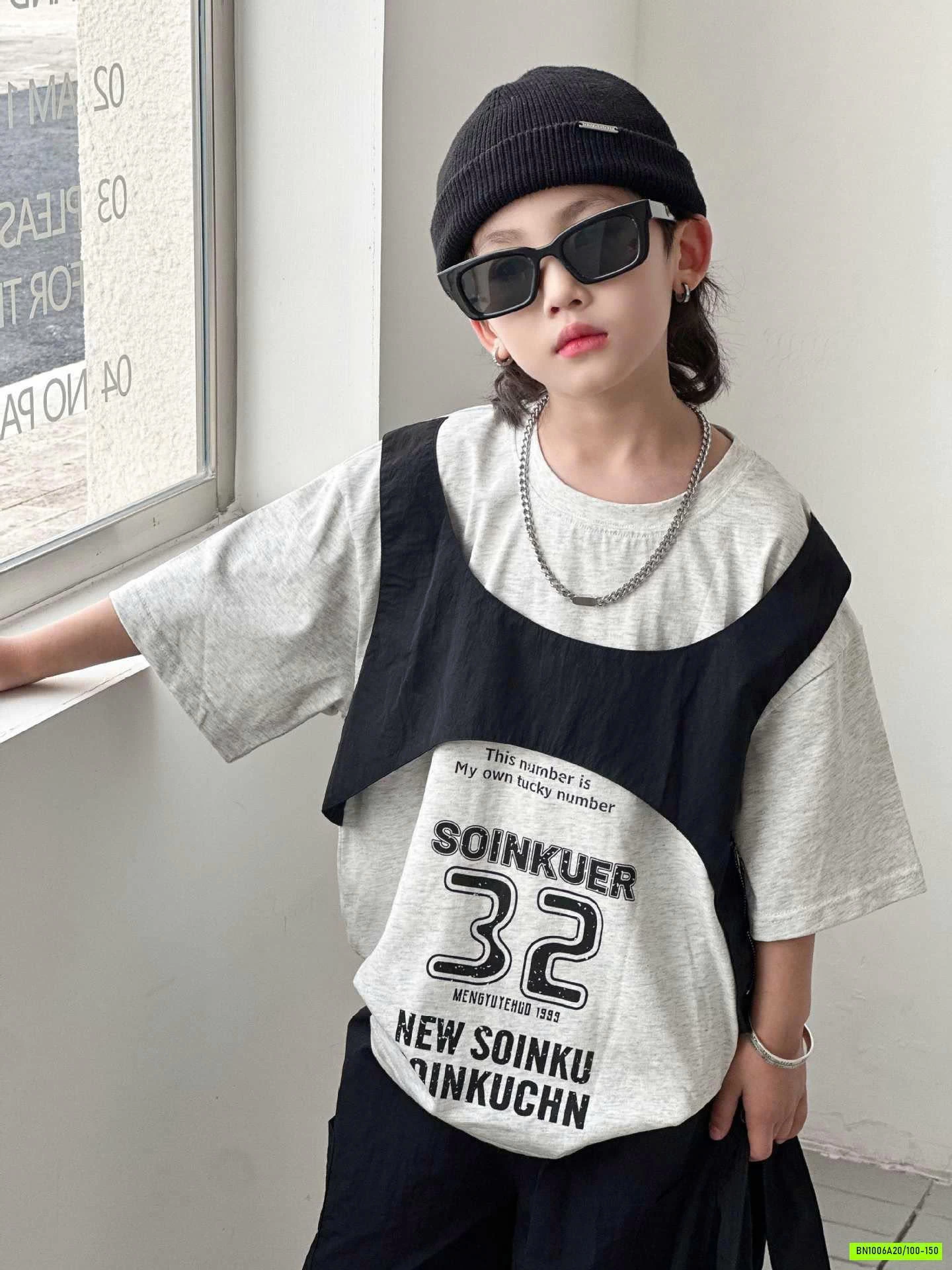 ÁO GIẢ 2 LỚP MIX SHORT ĐEN