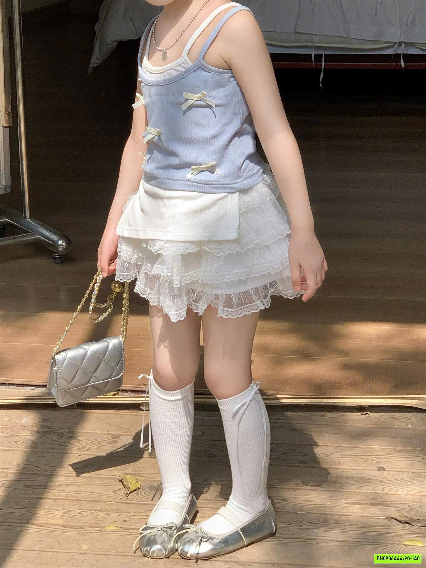 ÁO 2 DÂY NƠ MIX CV REN TRẮNG