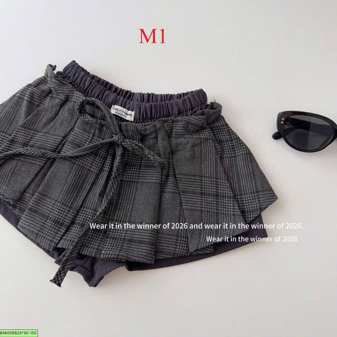 CHÂN VÁY MIDI KẺ CARO CHO BÉ GÁI