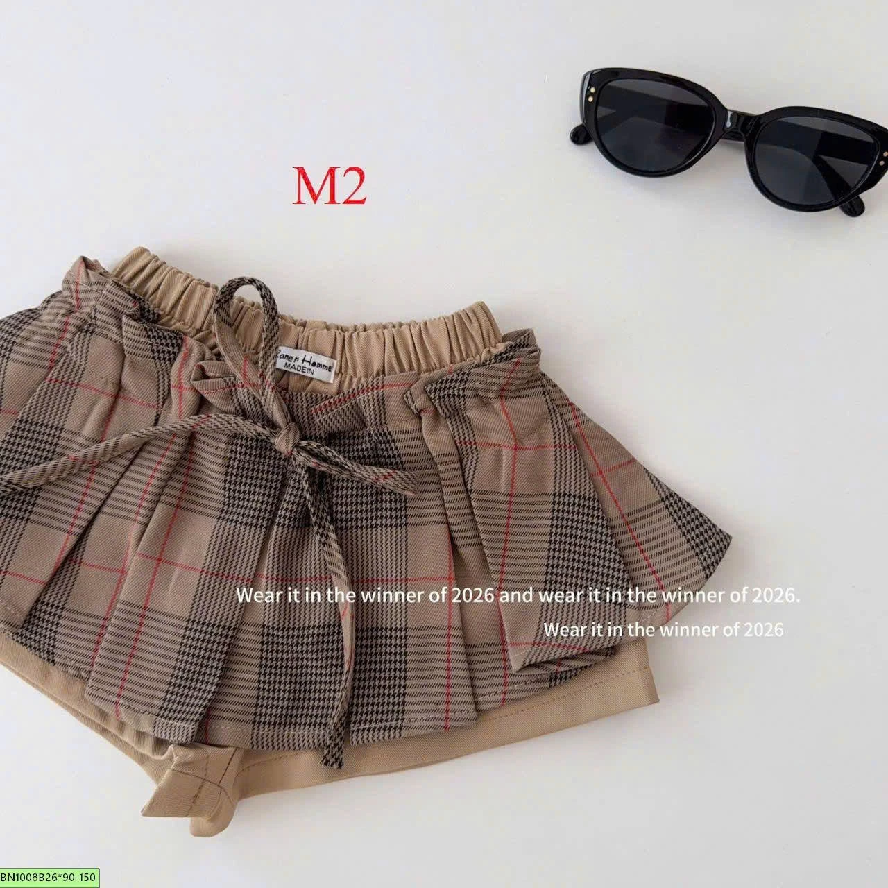 CHÂN VÁY MIDI KẺ CARO CHO BÉ GÁI