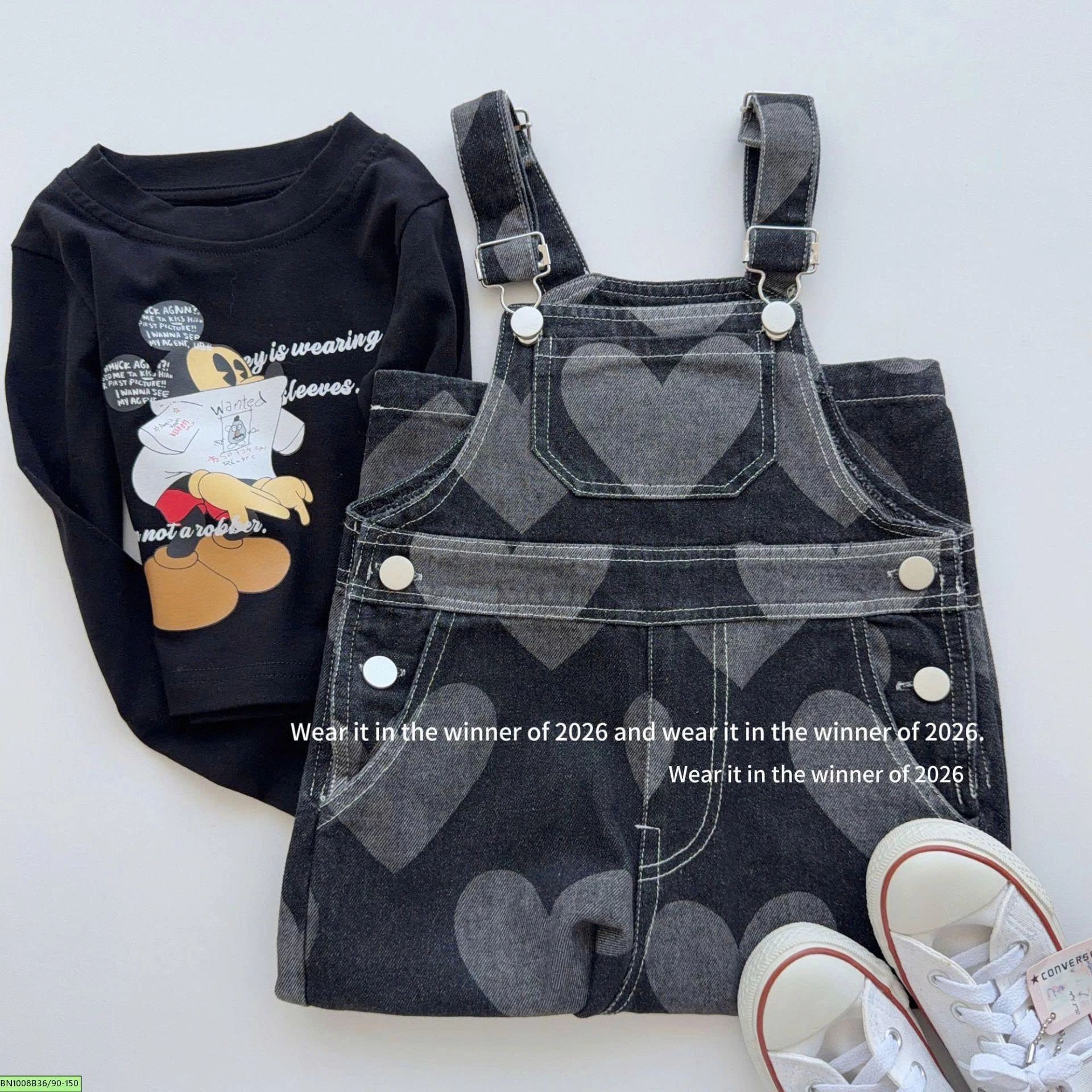 QUẦN YẾM JEAN TRÁI TYM T&Qkids