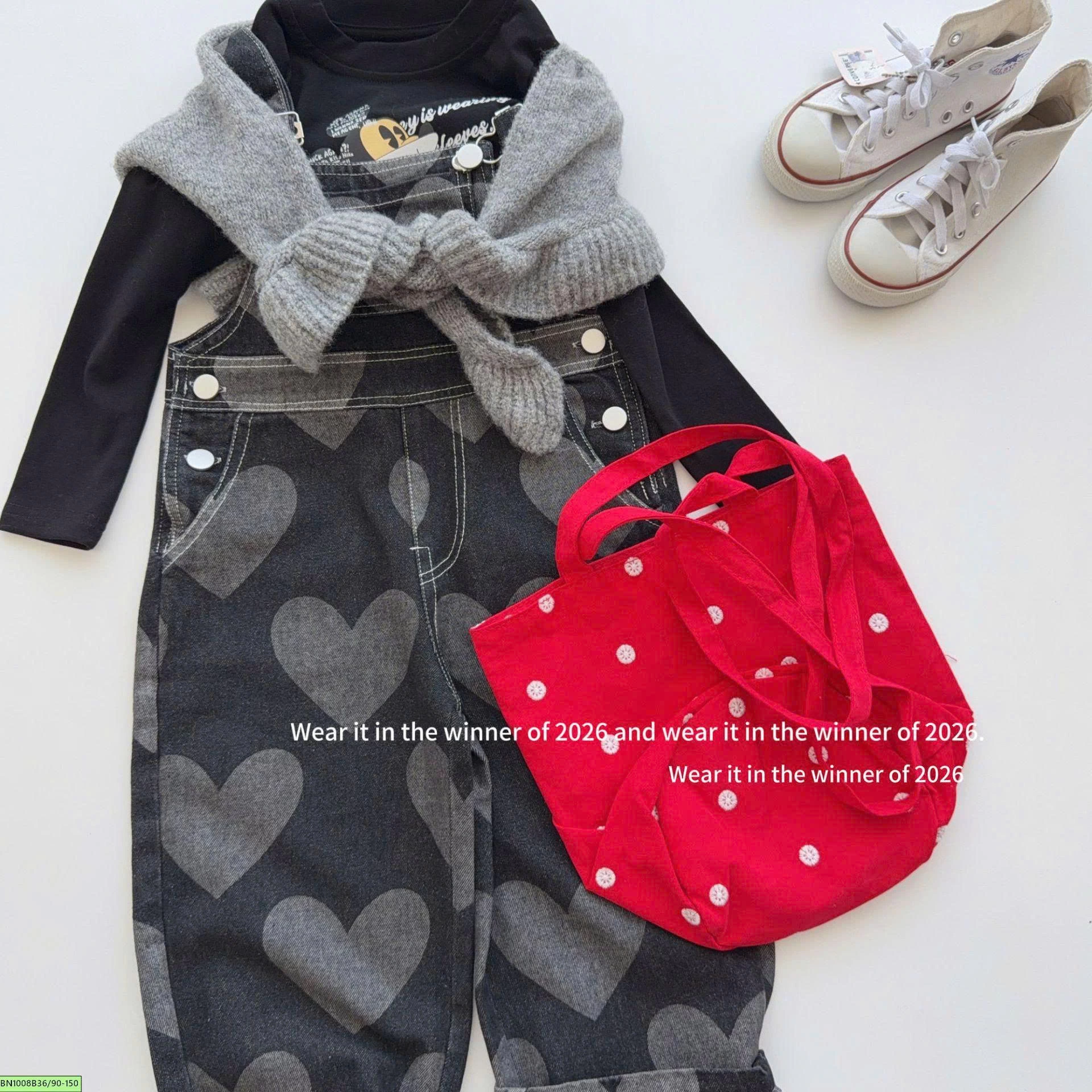 QUẦN YẾM JEAN TRÁI TYM T&Qkids