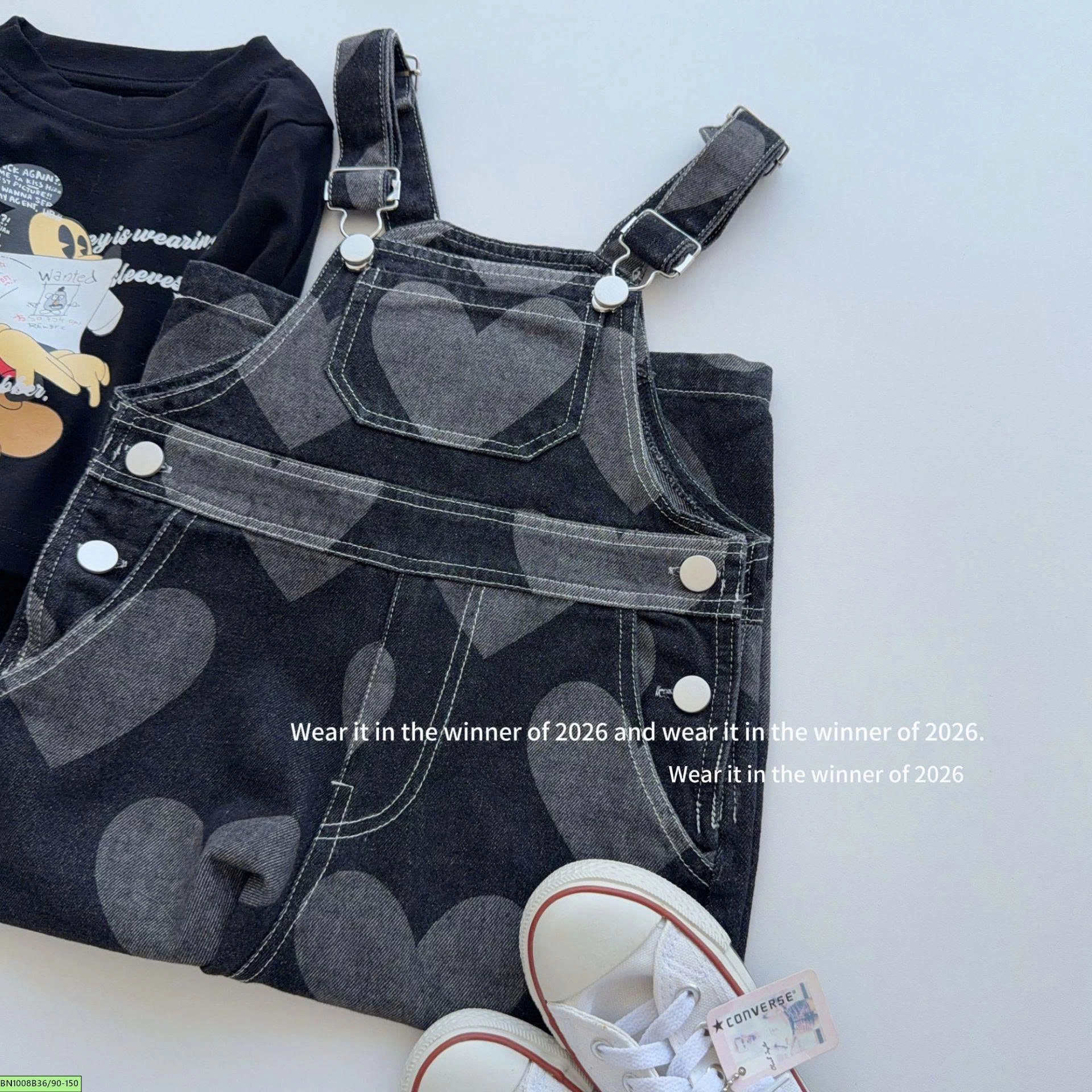 QUẦN YẾM JEAN TRÁI TYM T&Qkids