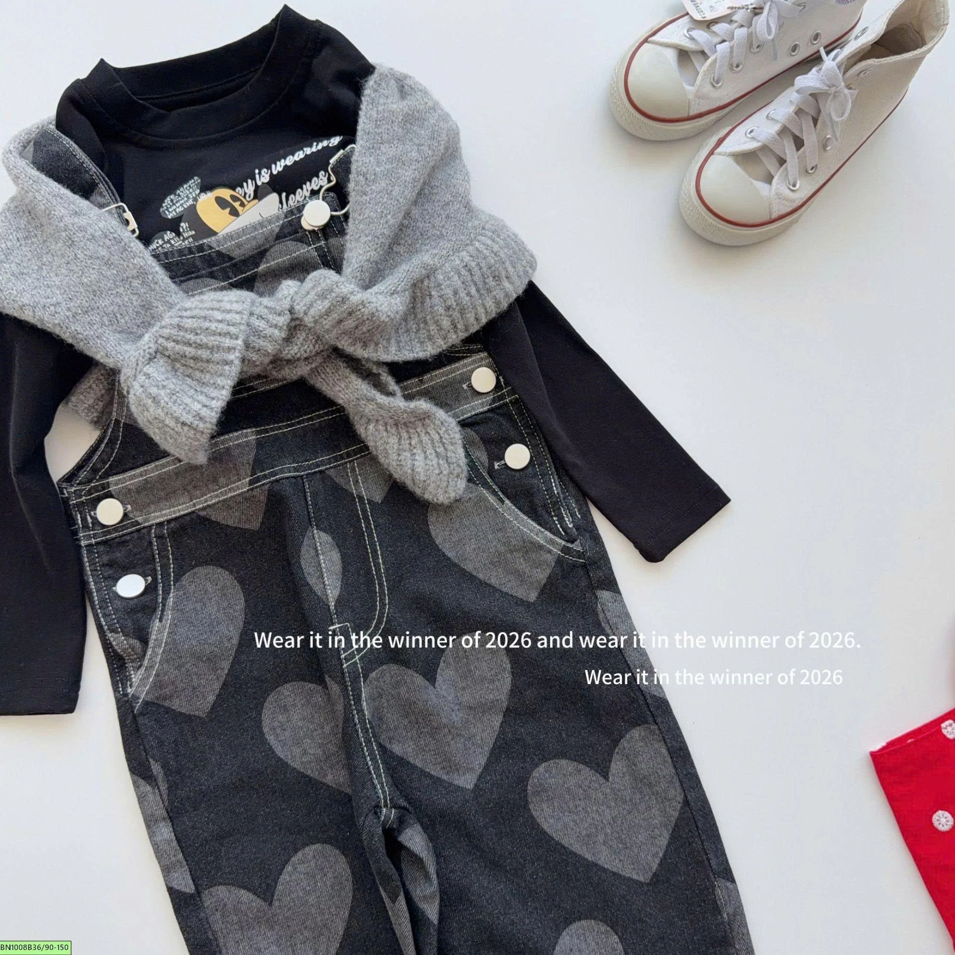QUẦN YẾM JEAN TRÁI TYM T&Qkids
