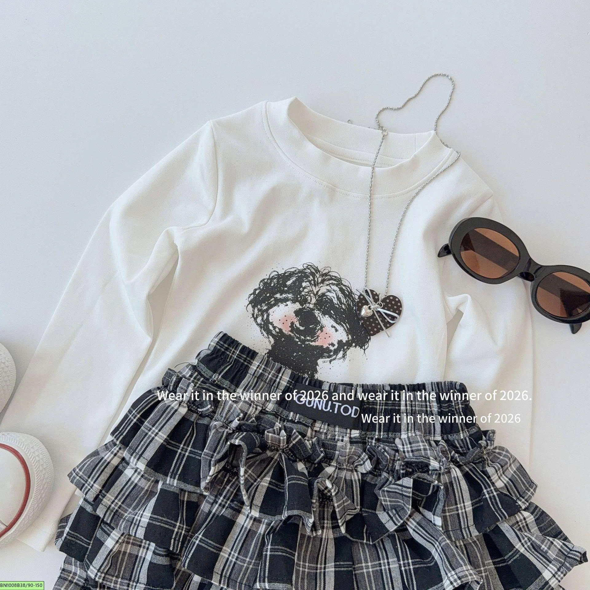 CHÂN VÁY CARO DÁNG NGẮN  T&Qkids