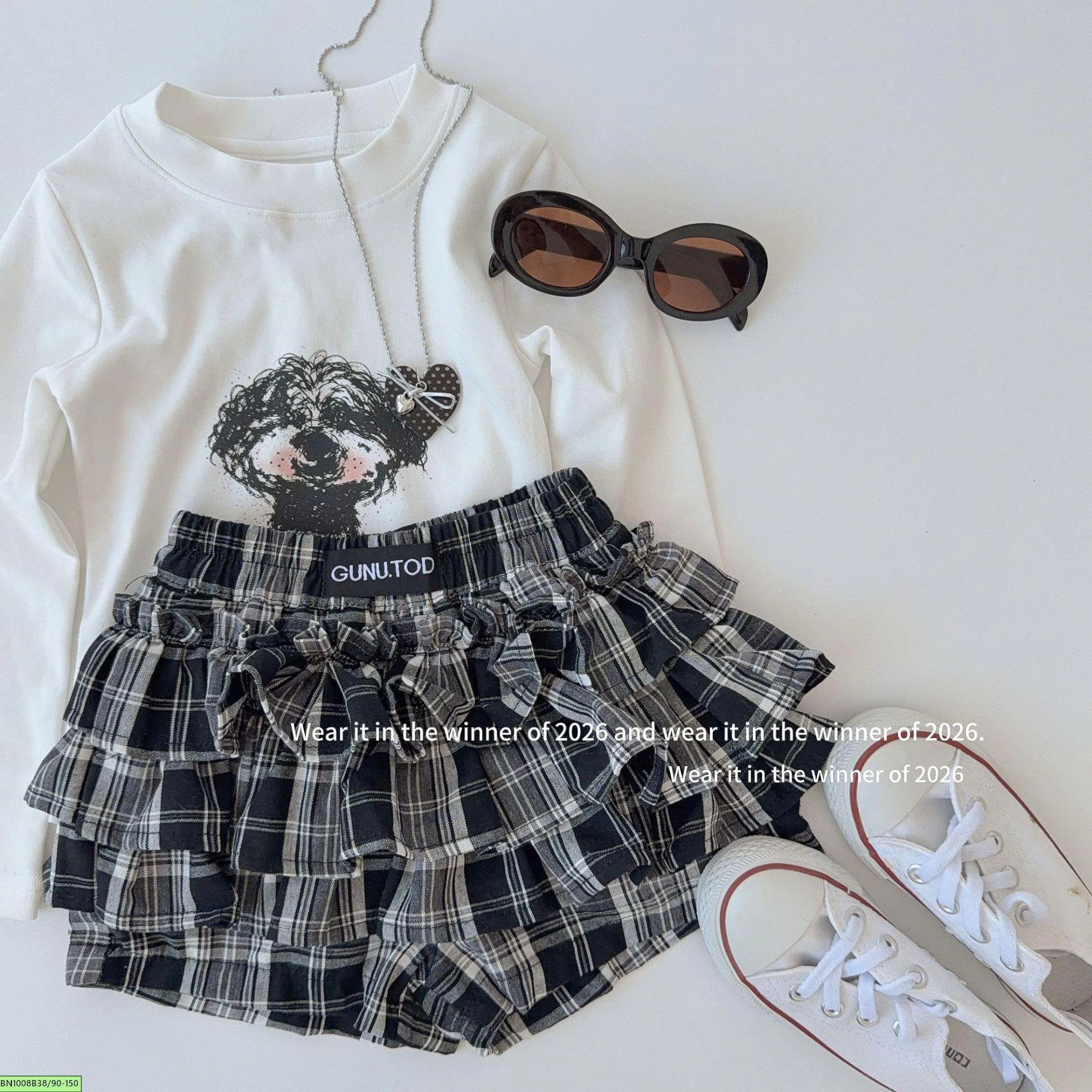 CHÂN VÁY CARO DÁNG NGẮN  T&Qkids