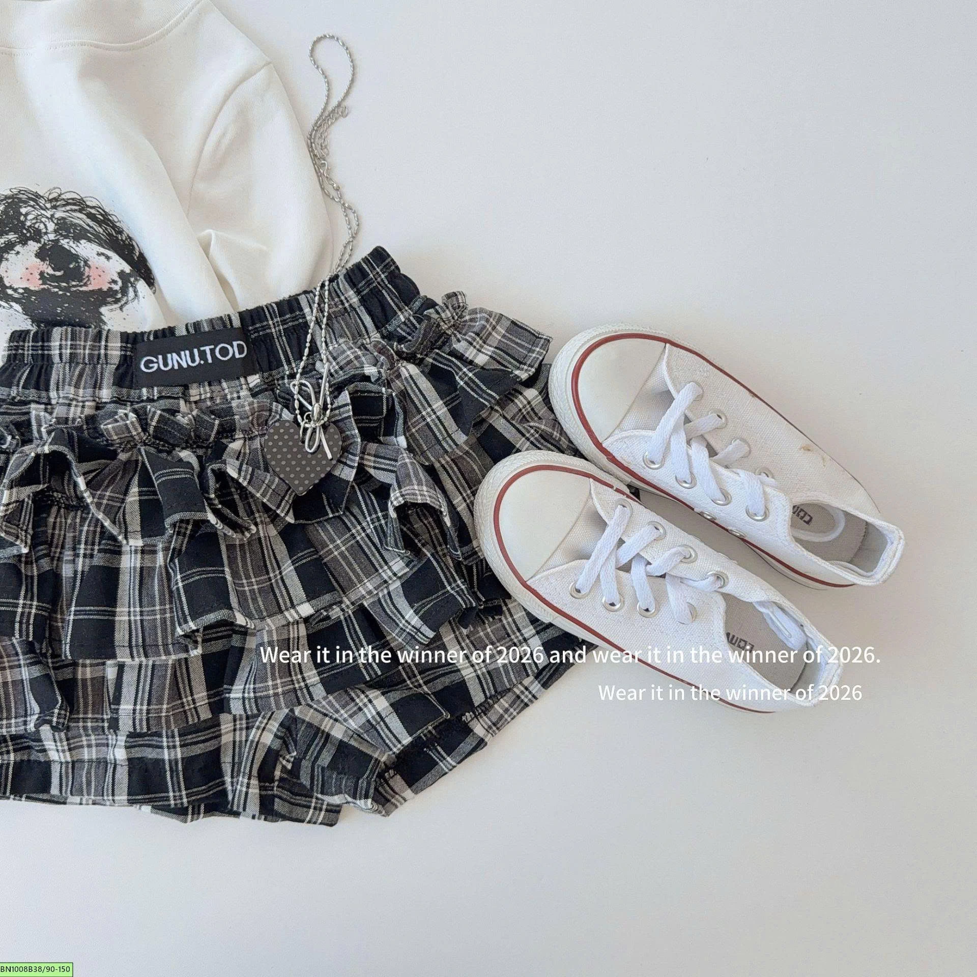 CHÂN VÁY CARO DÁNG NGẮN  T&Qkids