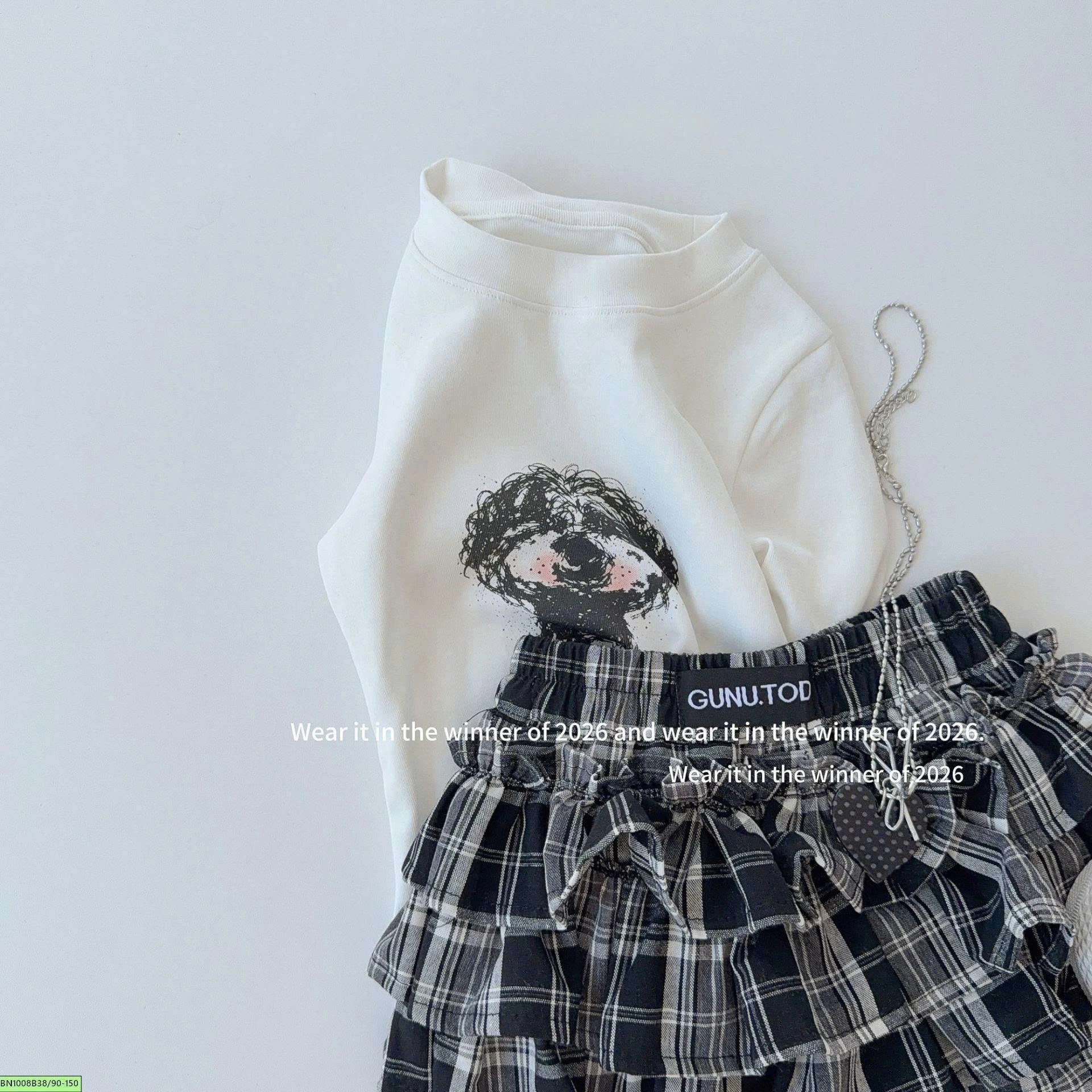 CHÂN VÁY CARO DÁNG NGẮN  T&Qkids