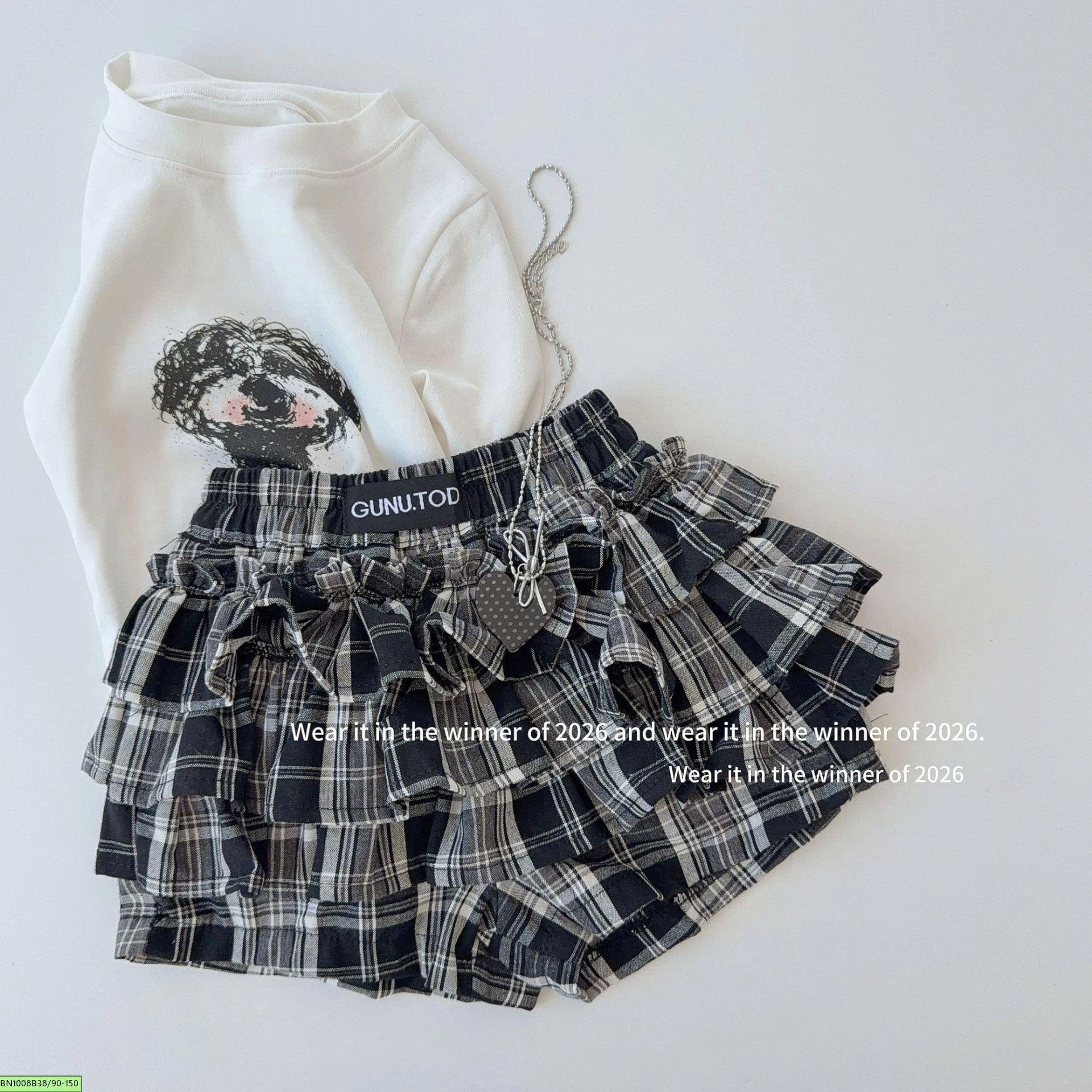 CHÂN VÁY CARO DÁNG NGẮN  T&Qkids