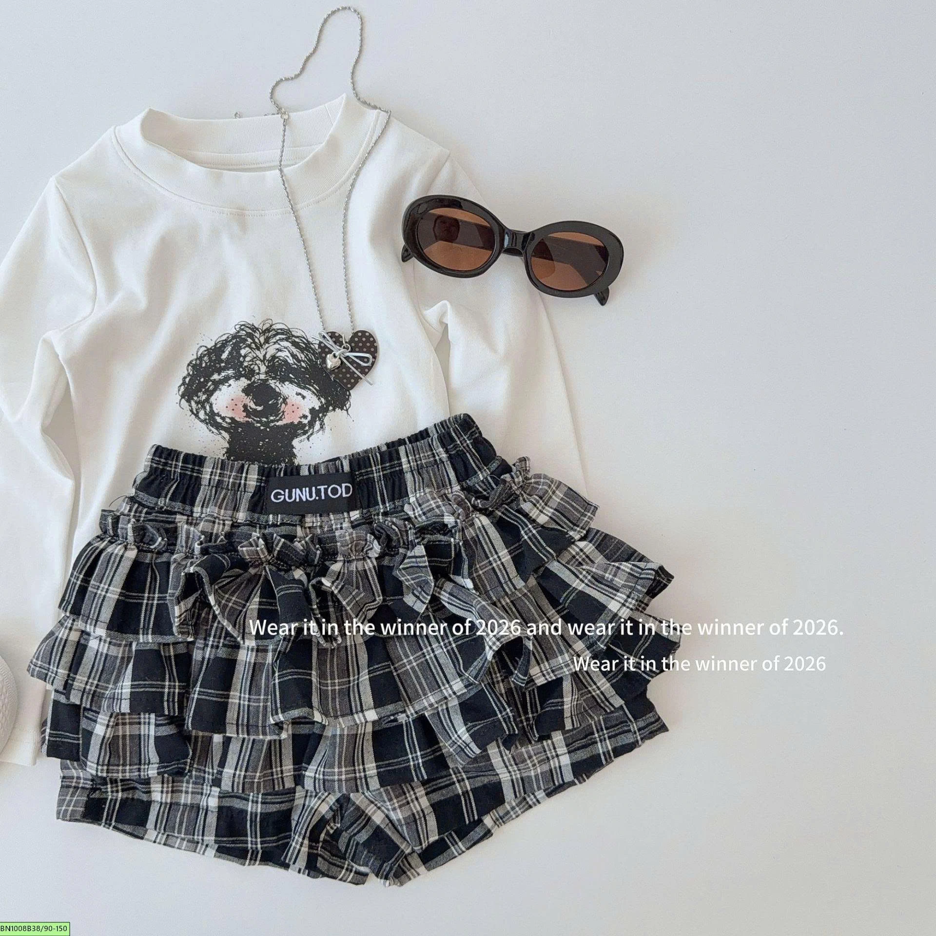 CHÂN VÁY CARO DÁNG NGẮN  T&Qkids