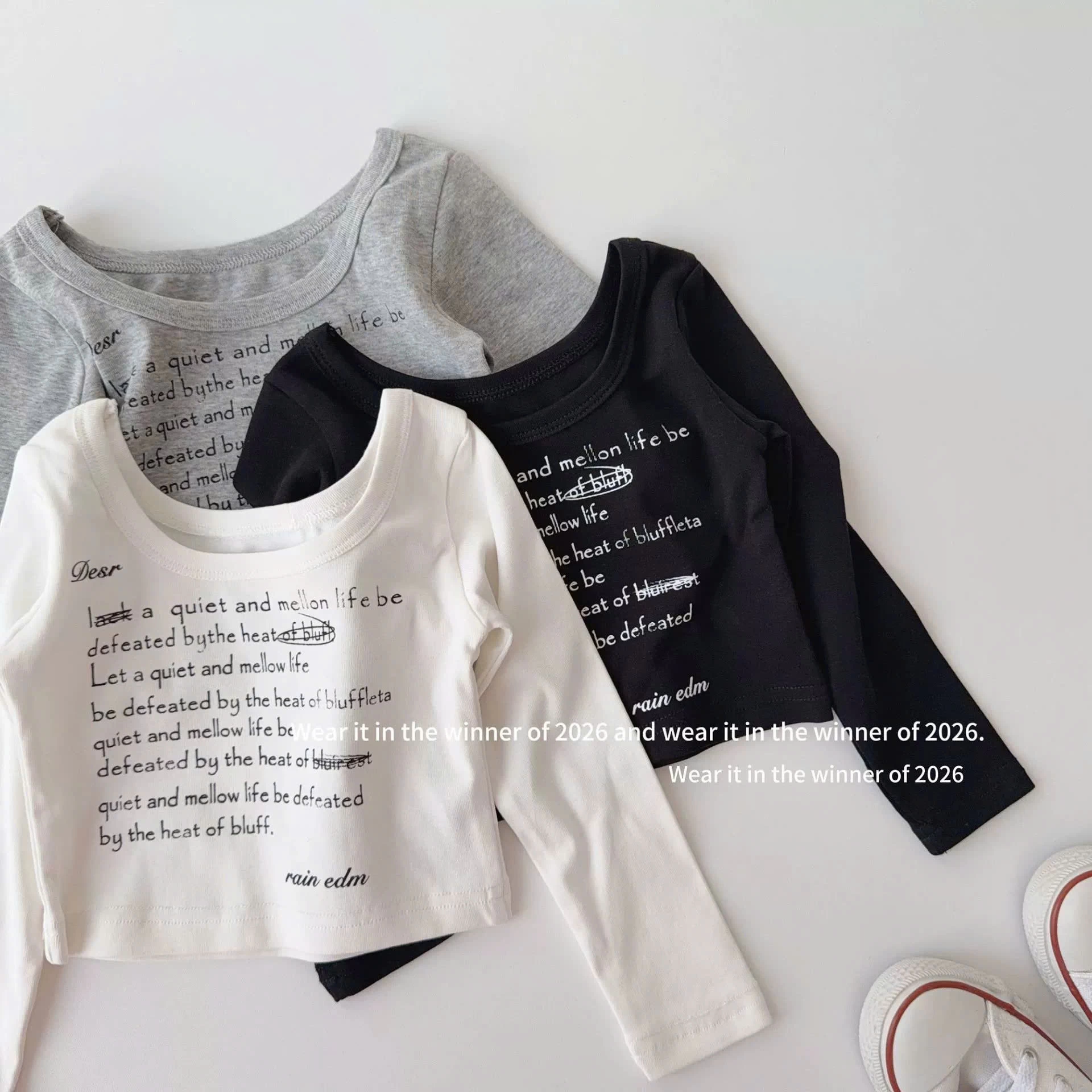 ÁO THUN IN CHỮ CỔ RỘNG  T&Qkids