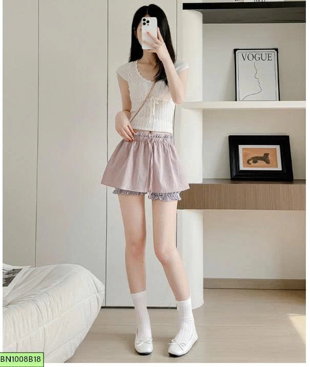 CHÂN VÁY MIDI GIẢ HAI LỚP