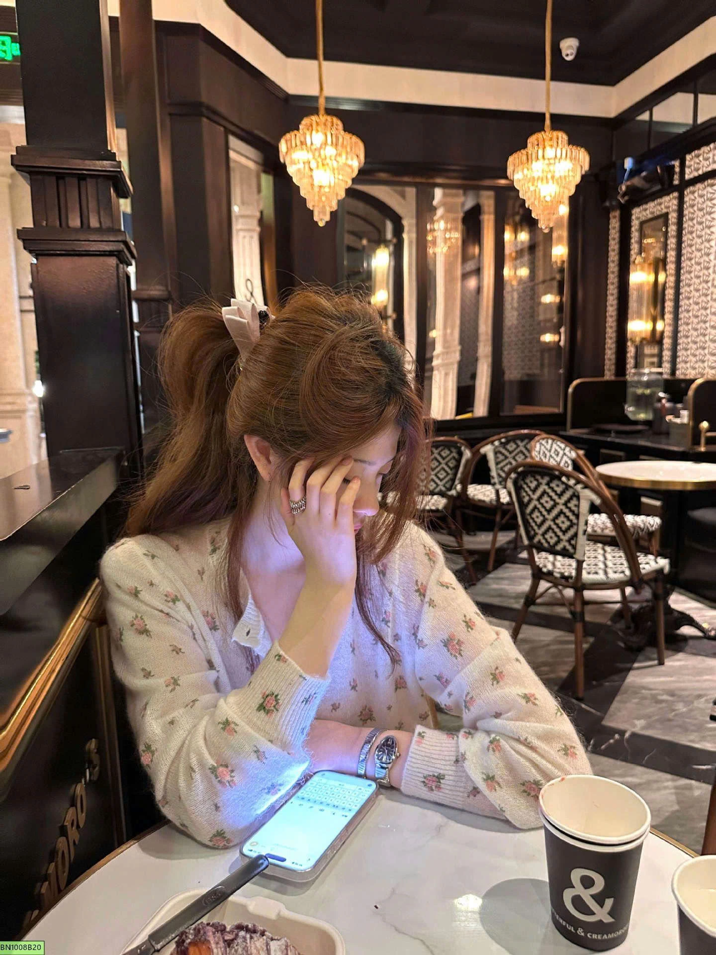 ÁO CARDIGAN LEN MỎNG IN HOA MÙA THU