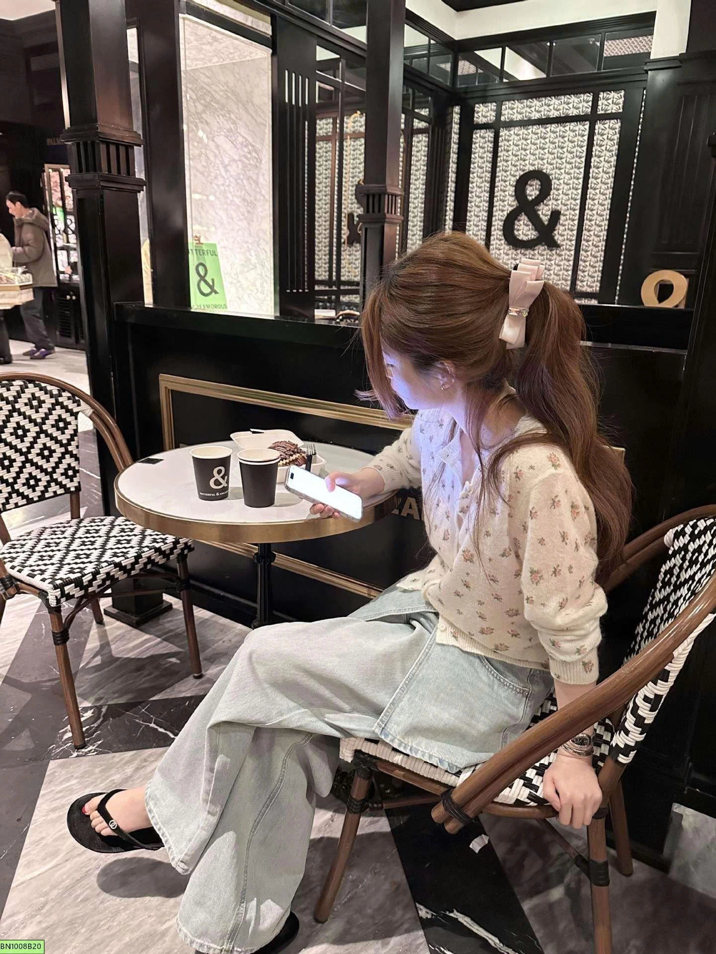 ÁO CARDIGAN LEN MỎNG IN HOA MÙA THU