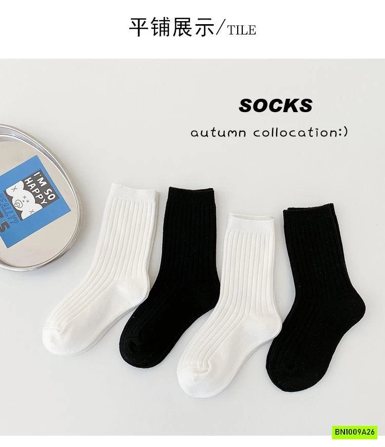 SÉT 4 ĐÔI TẤT CAO CỔ TRƠN MÀU