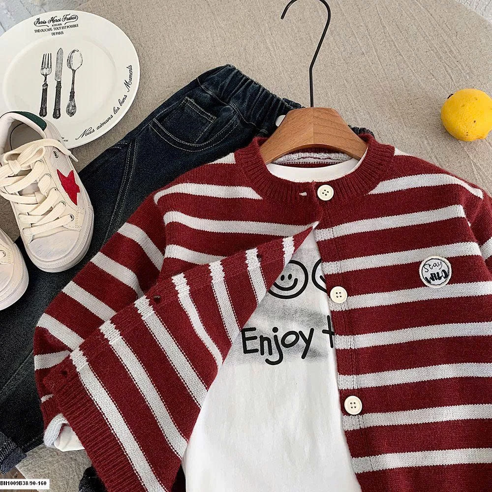 ÁO LEN KẺ NGANG LOGO NGỰC