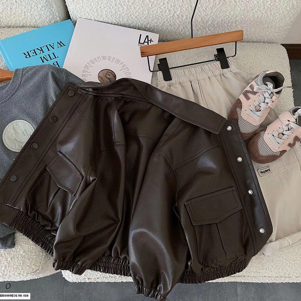 ÁO KHOÁC DA PU BOMBER