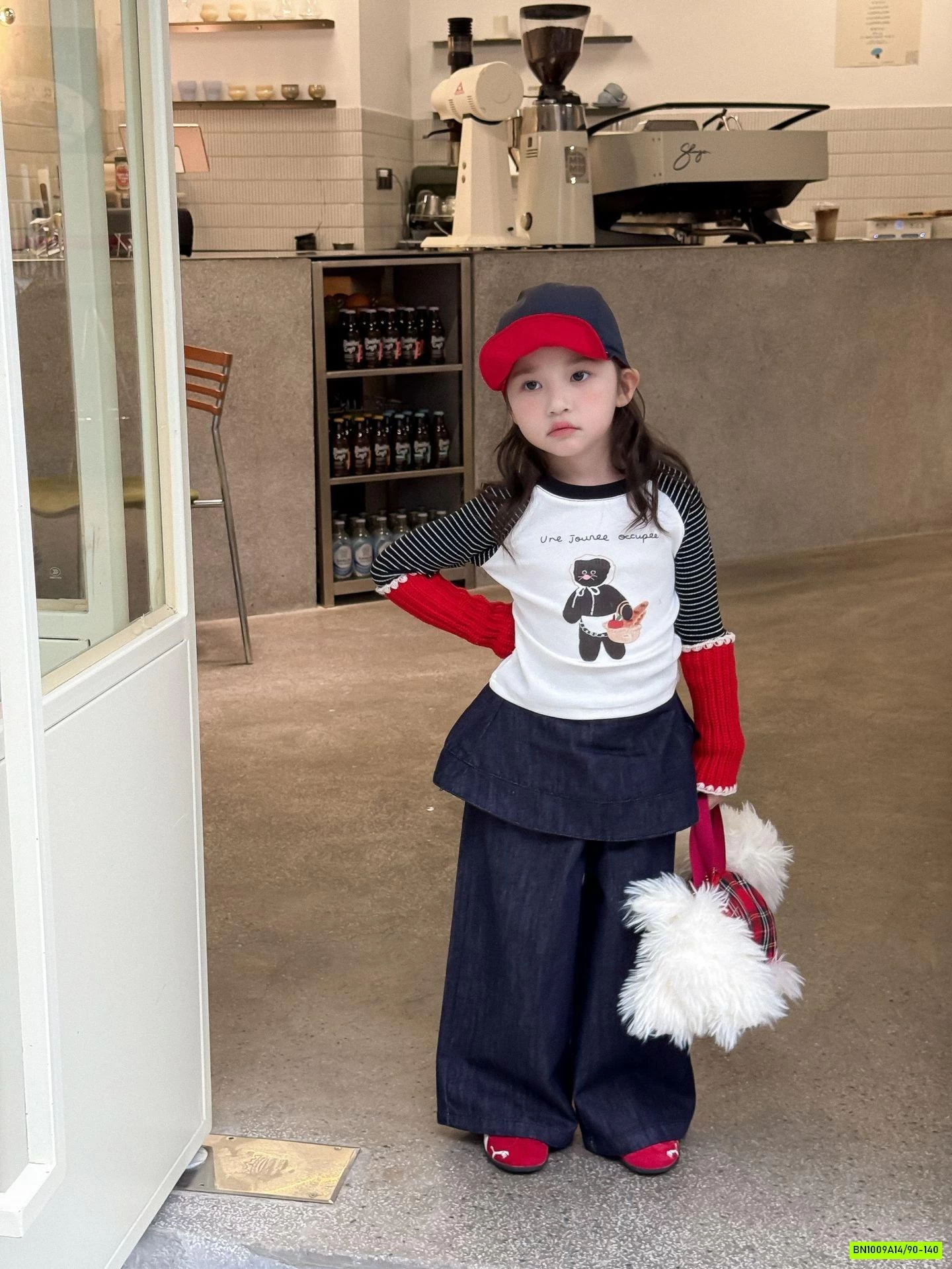 ÁO PHỐI MÀU TAY MIX JEANS GIẢ VÁY