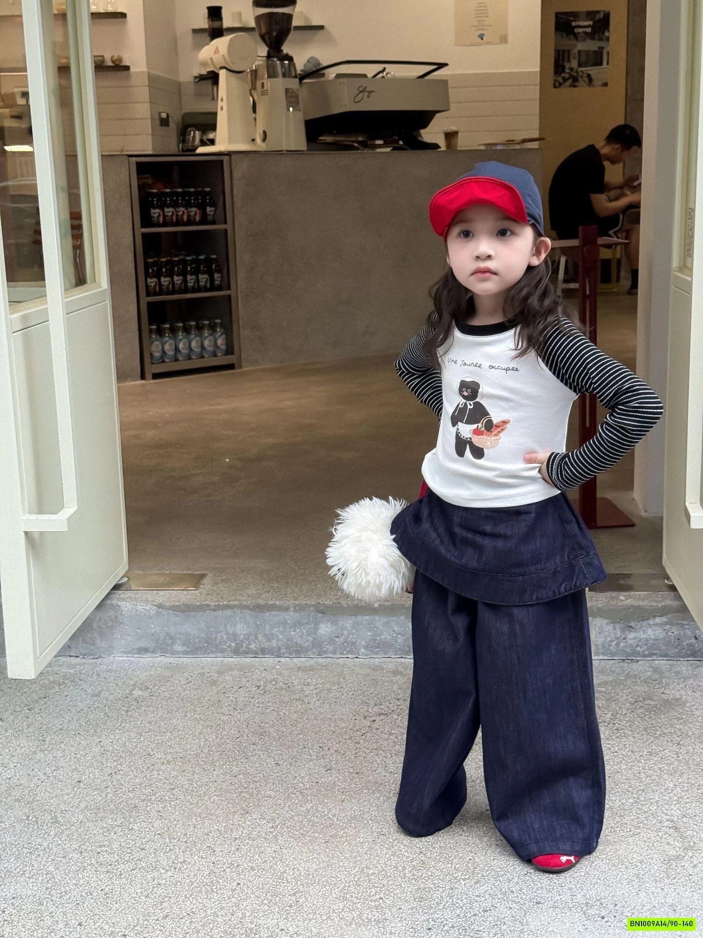 ÁO PHỐI MÀU TAY MIX JEANS GIẢ VÁY