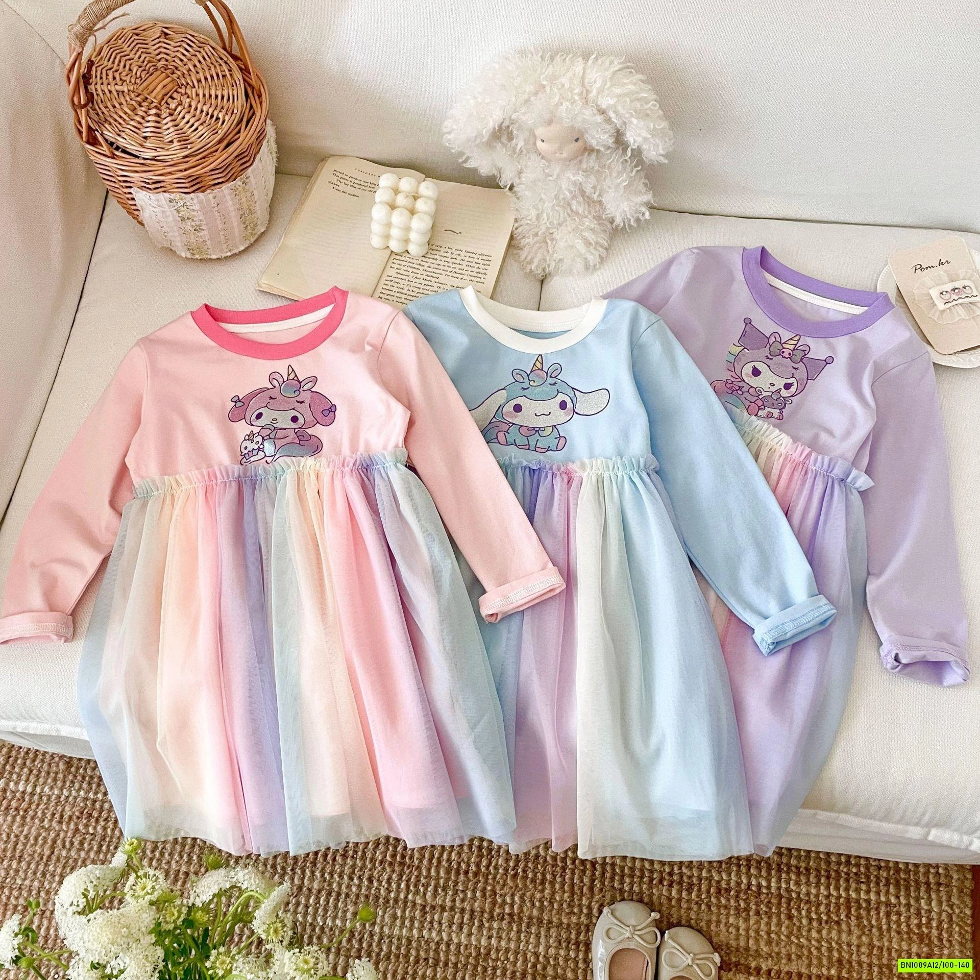 ĐẦM THUN CHÂN VOAN SẮC MÀU