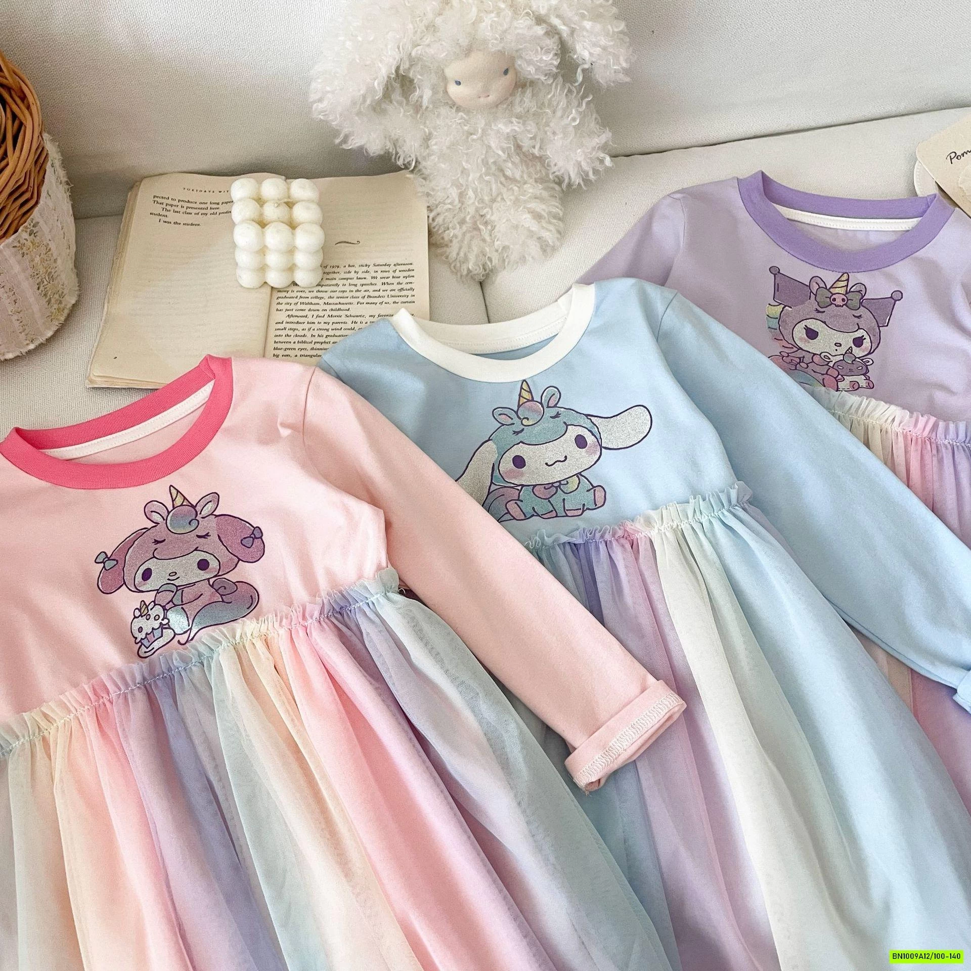 ĐẦM THUN CHÂN VOAN SẮC MÀU