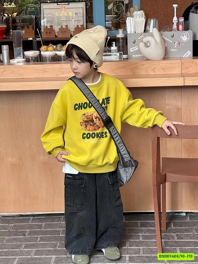 ÁO NỈ IN HÌNH CỔ TRÒN 25F113 AMBB